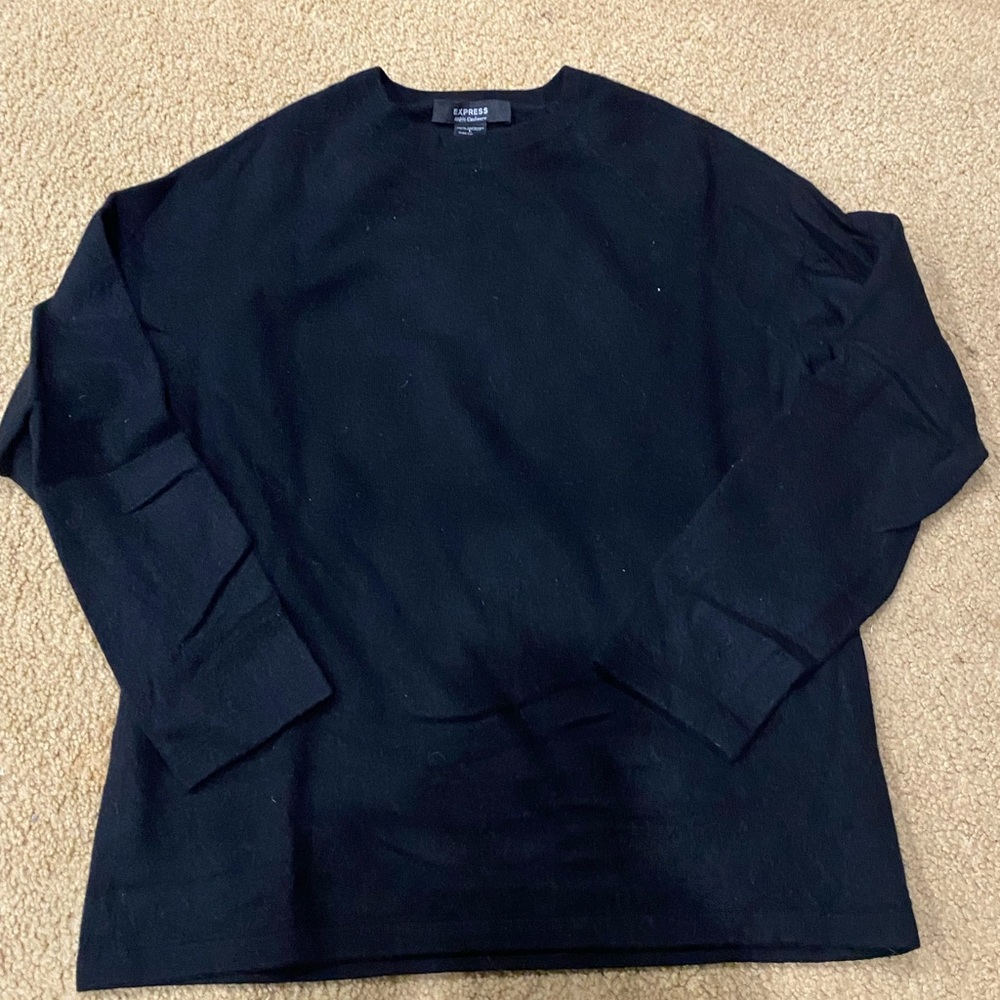 Express black V neck cashmere sweater